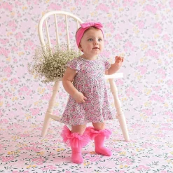 Posh Peanut Pointelle Ruffled Bodysuit Dress Hot