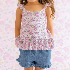 Posh Peanut Pointelle Ruffled Tank Store