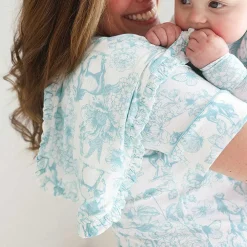 Posh Peanut Ruffled Burp Cloth Set Cheap