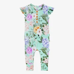 Posh Peanut Ruffled Cap Sleeve Henley Romper Outlet