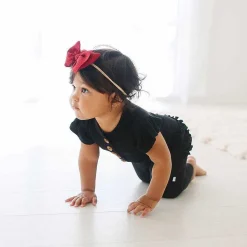 Posh Peanut Ruffled Cap Sleeve Henley Romper Flash Sale