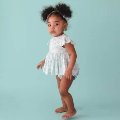Posh Peanut Ruffled Cap Sleeve Peplum Ruffled Bummie Set Clearance