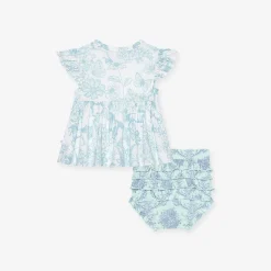Posh Peanut Ruffled Cap Sleeve Peplum Ruffled Bummie Set Clearance