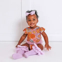 Posh Peanut Ruffled Cap Sleeve Tulle Bodysuit Cheap