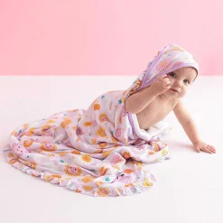 Posh Peanut Ruffled Hooded Towel New