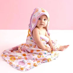 Posh Peanut Ruffled Hooded Towel New