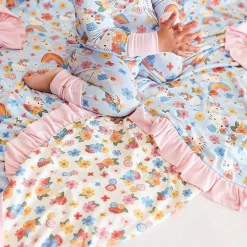 Posh Peanut Ruffled Luxe Patoo® Blanket Hot