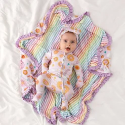 Posh Peanut Ruffled Luxette Patoo® Blanket Store