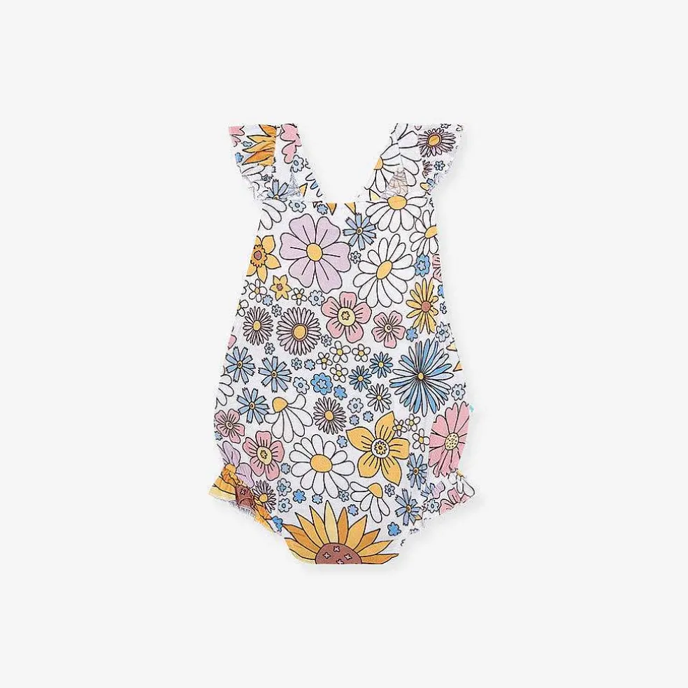 Posh Peanut Ruffled Strap Bubble Romper Discount