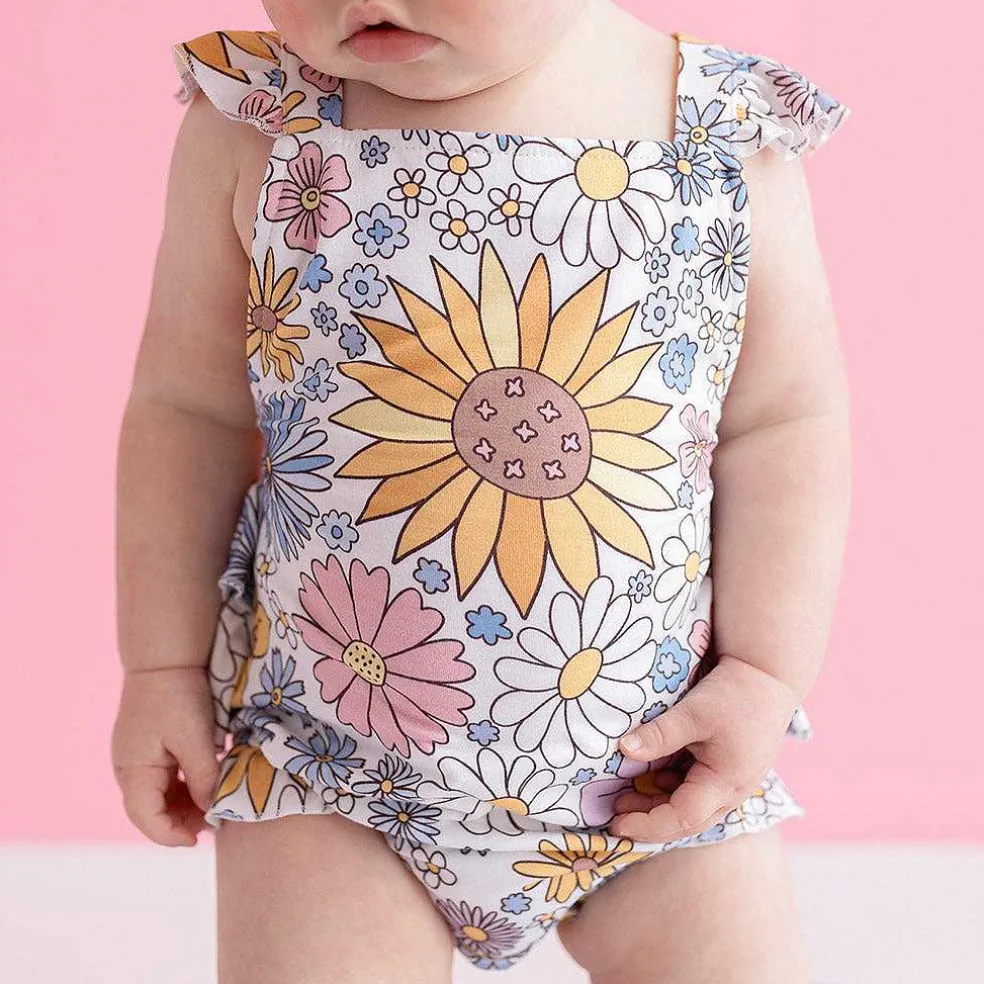 Posh Peanut Ruffled Strap Bubble Romper Discount