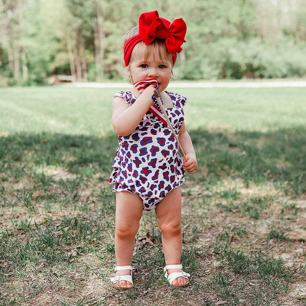 Posh Peanut Ruffled Strap Bubble Romper Hot