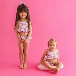 Posh Peanut Ruffled Tankini Two Piece Swimsuit Fashion
