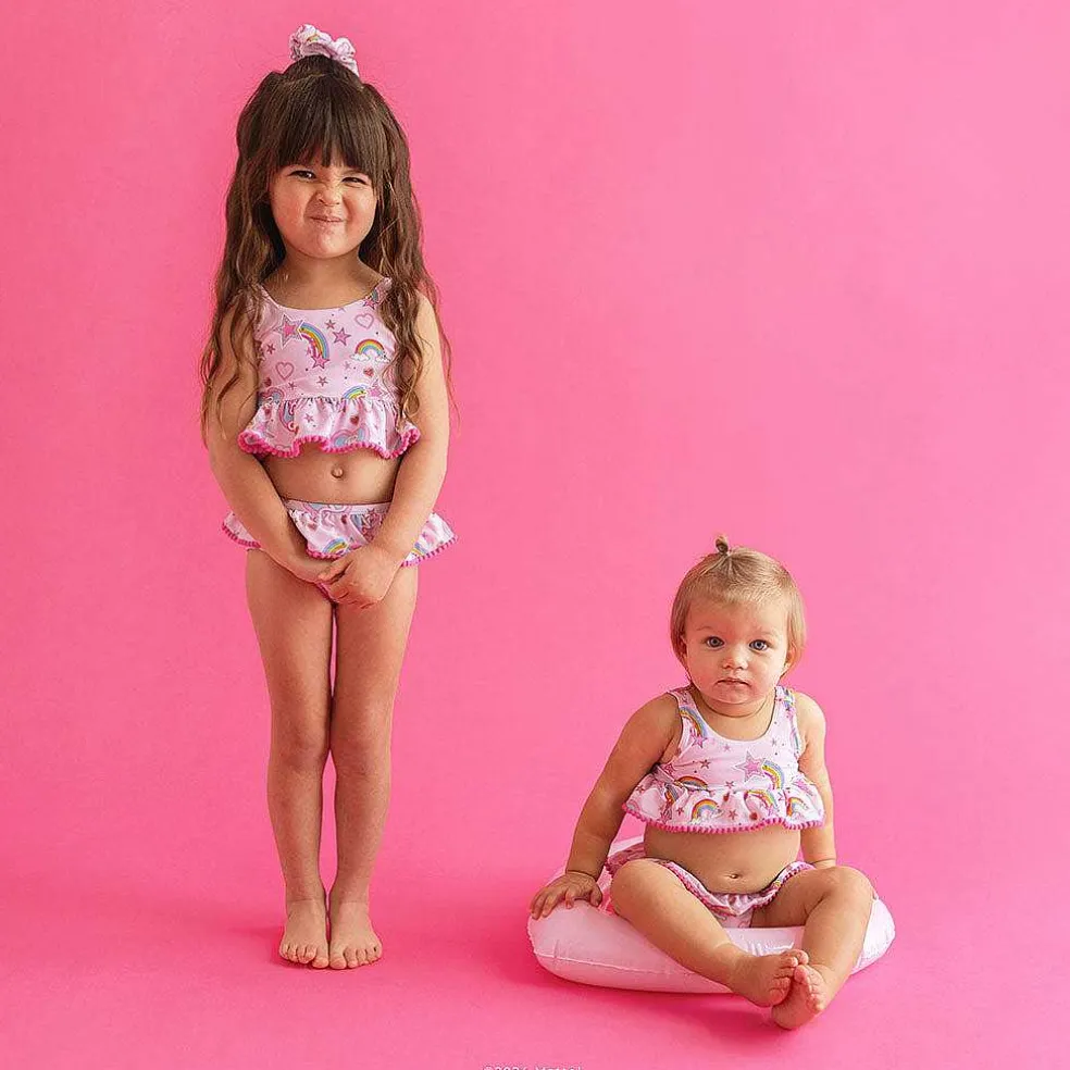 Posh Peanut Ruffled Tankini Two Piece Swimsuit Fashion
