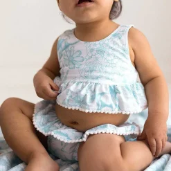 Posh Peanut Ruffled Tankini Two Piece Swimsuit Cheap