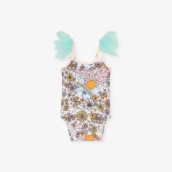 Posh Peanut Ruffled Tulle Sleeveless Bodysuit Best Sale