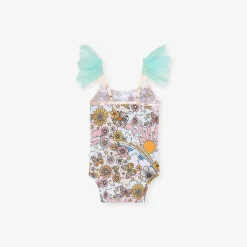Posh Peanut Ruffled Tulle Sleeveless Bodysuit Best Sale