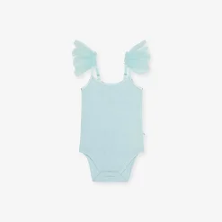 Posh Peanut Ruffled Tulle Sleeveless Bodysuit New