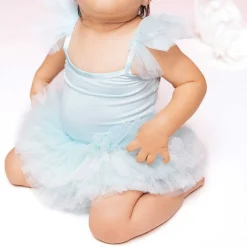 Posh Peanut Ruffled Tulle Sleeveless Bodysuit New
