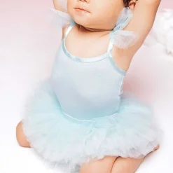 Posh Peanut Ruffled Tulle Sleeveless Bodysuit New