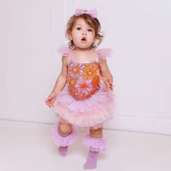 Posh Peanut Ruffled Tulle Sleeveless Bodysuit Store