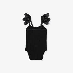 Posh Peanut Ruffled Tulle Sleeveless Bodysuit Outlet