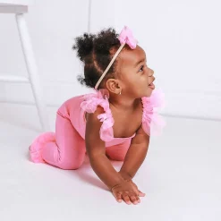 Posh Peanut Ruffled Tulle Sleeveless Bodysuit Online
