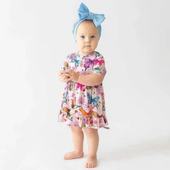 Posh Peanut Ruffled Twirl Bodysuit Dress New