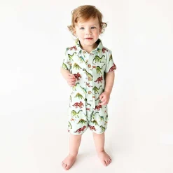 Posh Peanut Short Sleeve Collared Henley Shortall Clearance