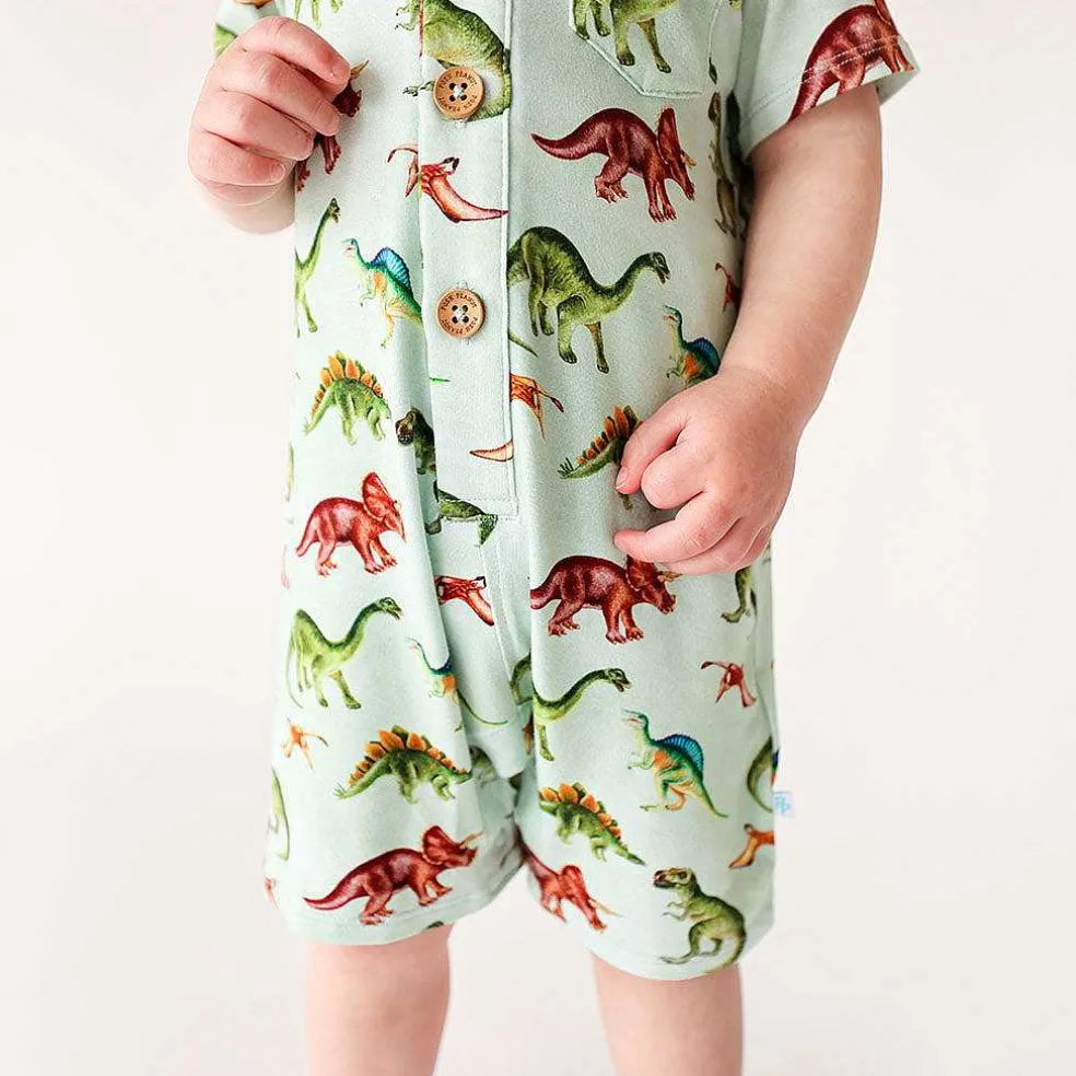 Posh Peanut Short Sleeve Collared Henley Shortall Clearance