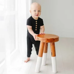 Posh Peanut Short Sleeve Henley Romper Sale
