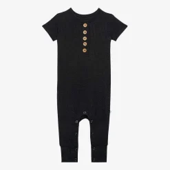Posh Peanut Short Sleeve Henley Romper Sale