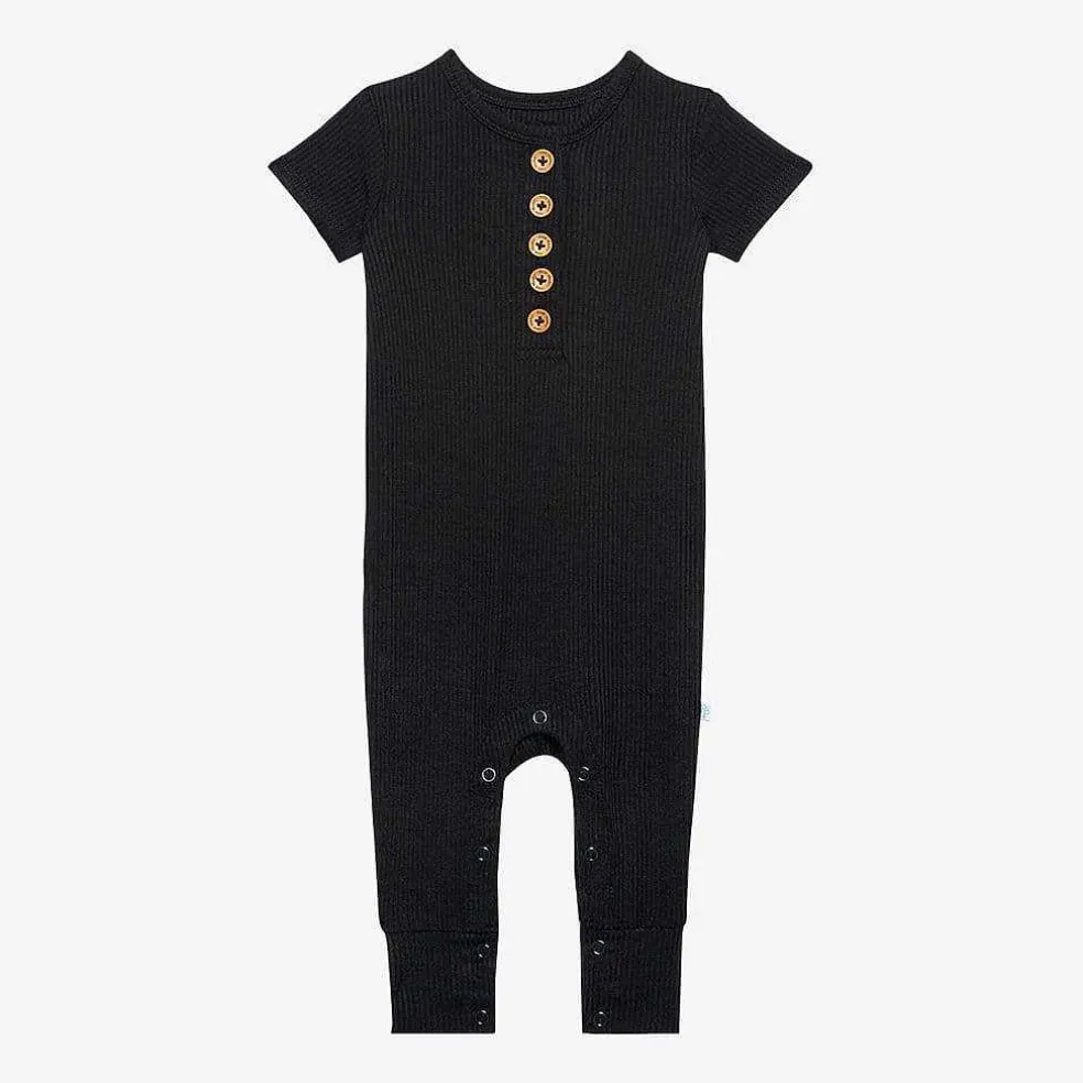 Posh Peanut Short Sleeve Henley Romper Sale