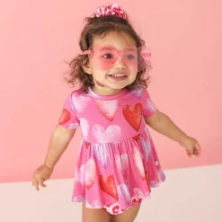 Posh Peanut Short Sleeve Peplum Ruffled Bummie Set Best