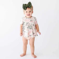 Posh Peanut Short Sleeve Peplum Ruffled Bummie Set Best