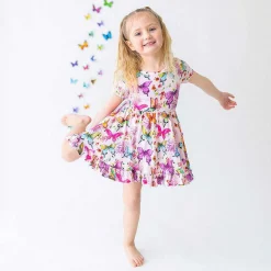 Posh Peanut Short Sleeve Ruffled Twirl Dress Sale