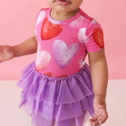 Posh Peanut Short Sleeve Tulle Skirt Bodysuit Dress New