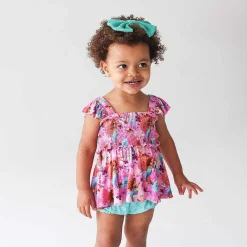 Posh Peanut Smocked Babydoll Bummie Set Cheap