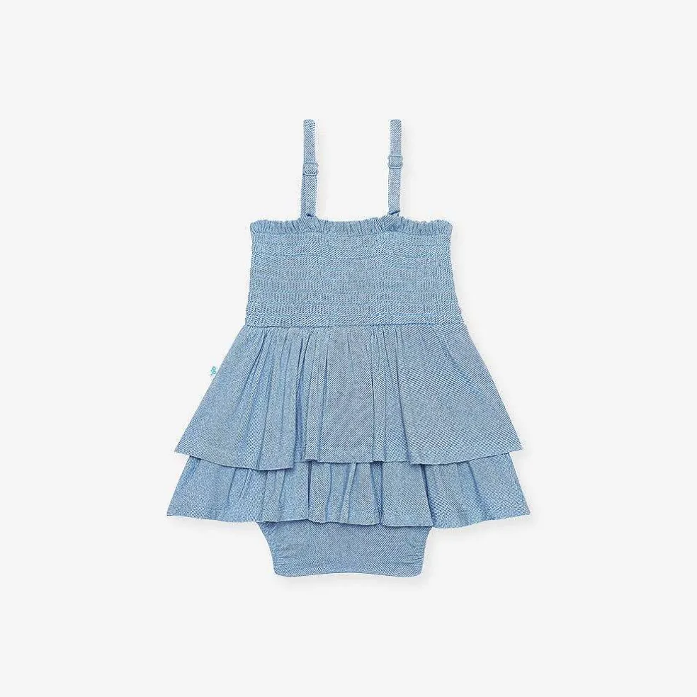 Posh Peanut Smocked Tiered Bodysuit Dress Shop
