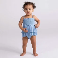 Posh Peanut Smocked Tiered Bodysuit Dress Shop