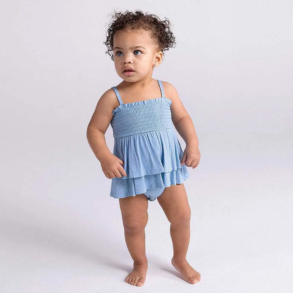 Posh Peanut Smocked Tiered Bodysuit Dress Shop