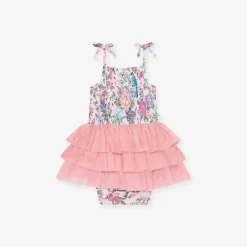 Posh Peanut Smocked Tulle Bodysuit Dress Discount