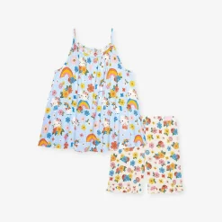 Posh Peanut Tank Ruffled Short Set Hot