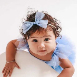 Posh Peanut Tulle Bow Nylon Headband Hot