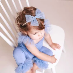 Posh Peanut Tulle Bow Nylon Headband Hot