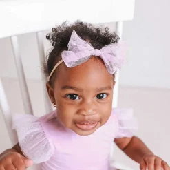Posh Peanut Tulle Bow Nylon Headband Best Sale