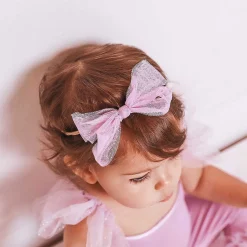 Posh Peanut Tulle Bow Nylon Headband Best Sale