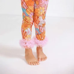 Posh Peanut Tulle Ruffled Leggings New