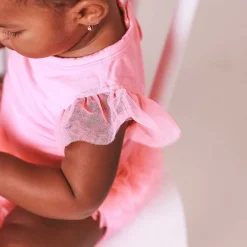Posh Peanut Tulle Sleeve Ruffled Back Bodysuit Store