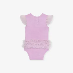 Posh Peanut Tulle Sleeve Ruffled Back Bodysuit Clearance