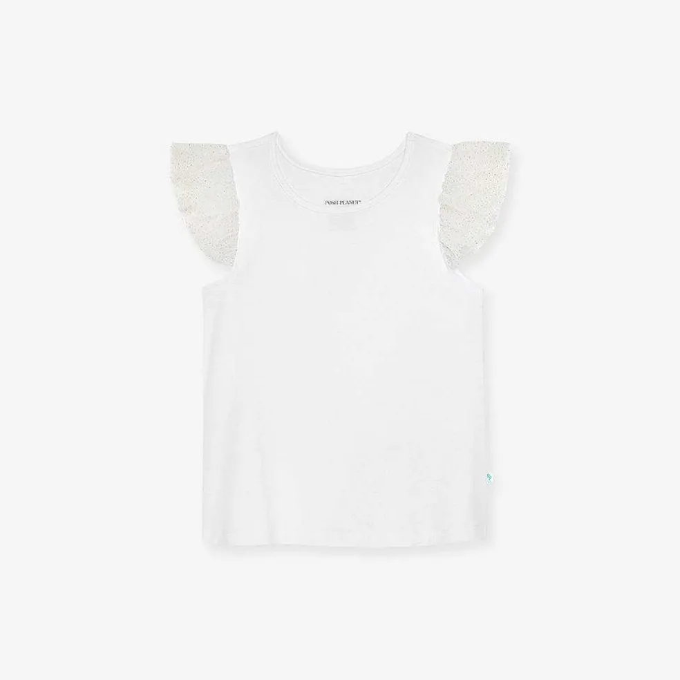 Posh Peanut Tulle Sleeve Shirt Fashion